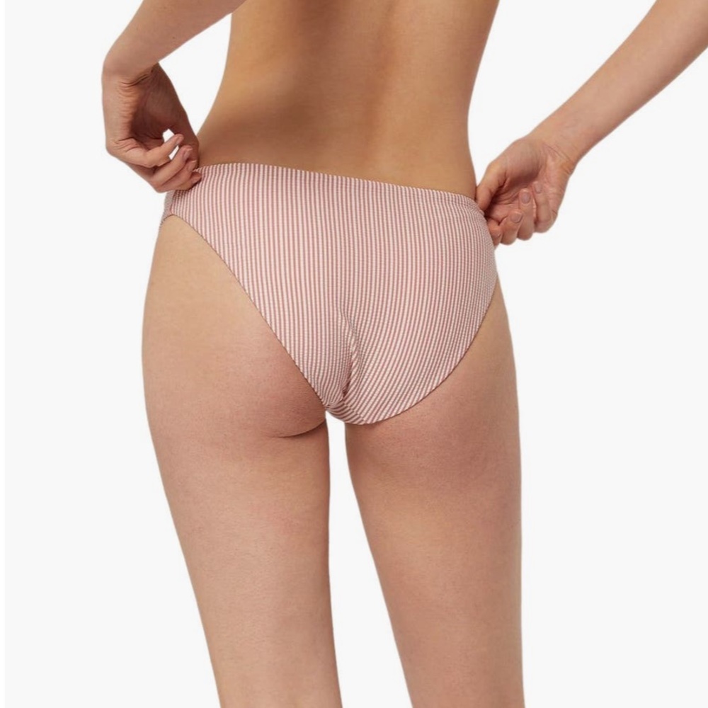 Onia Lily Seersucker Red and White Striped Bikini Bottom Sz S - Picture 5 of 5